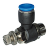 Speed control elbow fitting nickel plated brass-PBT Meter-in flow control BSPP(G) and metric